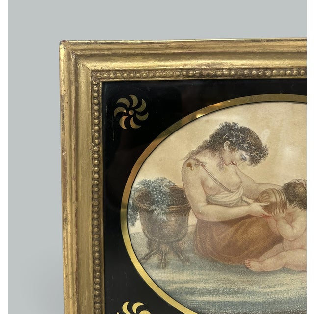 Early 19th Century Antique Regency Francesco Bartolozzi Hand Colored Stipple Engraving Lady Pair For Sale - Image 5 of 7