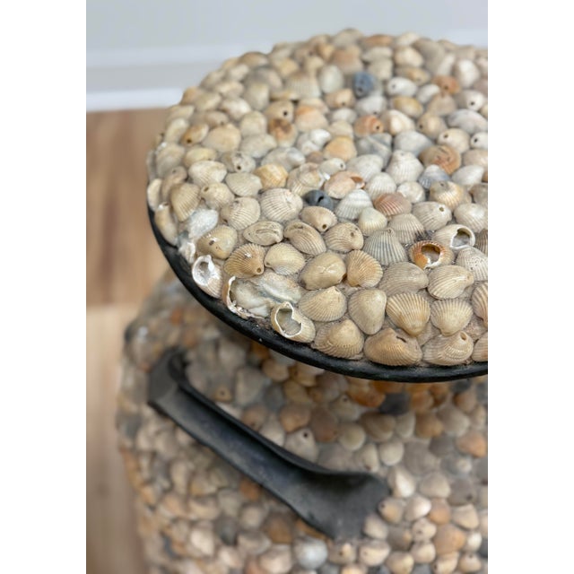 Large Antique Shell Encrusted Milk Jugs, a Pair For Sale - Image 11 of 14