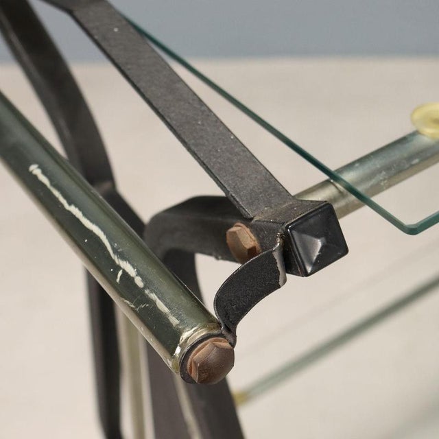 Vintage Metal and Glass TV Stand For Sale - Image 4 of 8