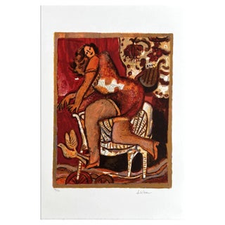 Théo Tobiasse, Woman in an Armchair, 2009, Original Lithograph For Sale