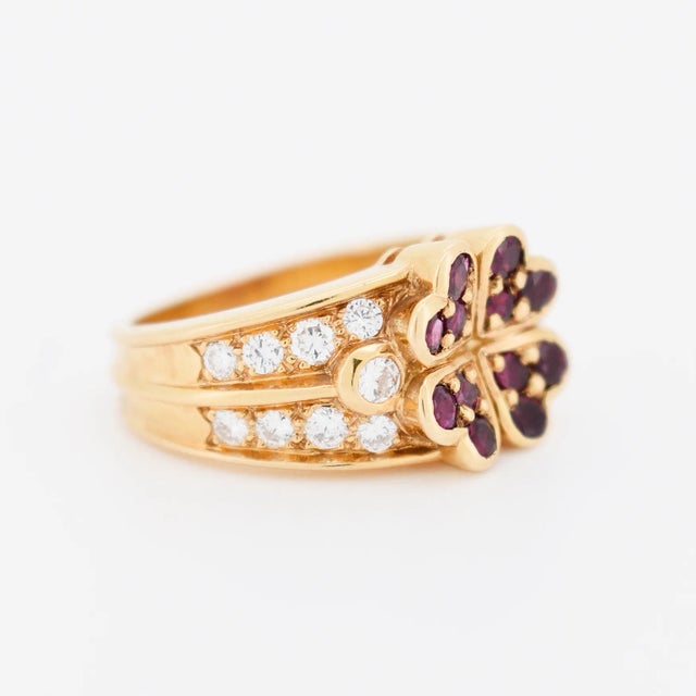 1980s Boucheron - Gold Diamond Ruby Ring, Size 5.75 For Sale - Image 5 of 6