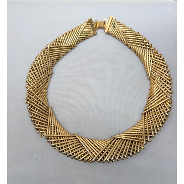 Napier Vintage Signed Napier Goldtone Collar Necklace For Sale - Image 4 of 8