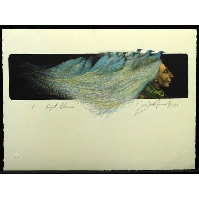 1990s Frank Howell "Night Chorus" Lithograph on Paper Hand Signed For Sale - Image 5 of 5