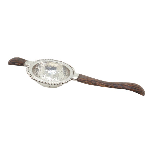 John Hardy Sterling Silver & Palm Wood Tea Strainer For Sale