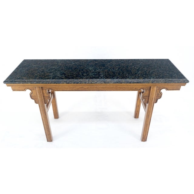 Heavily Carved Granite Top Asian Inspired Console Altar Table Console MINT