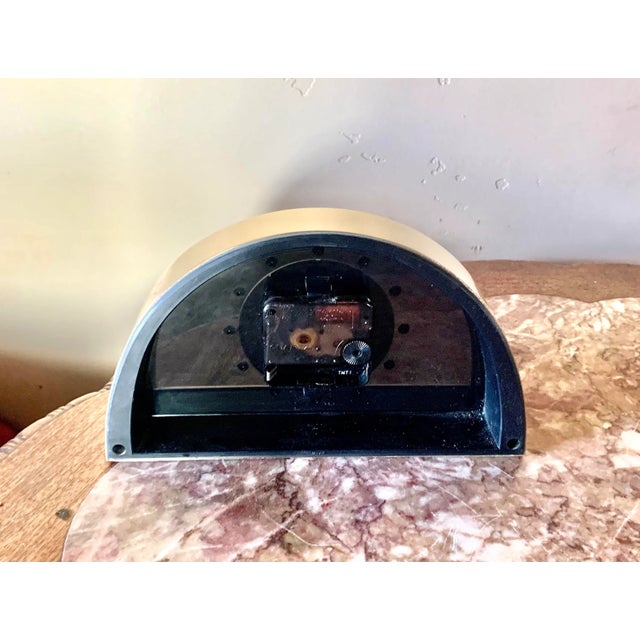 Metal Seiko Vintage Half Circle Goldplated Table Clock For Sale - Image 7 of 9