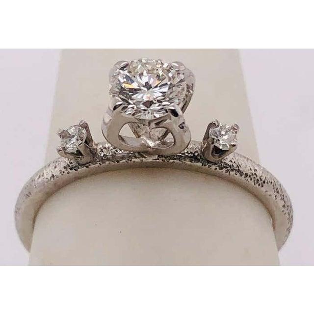 Antique White 14 Karat White Gold Diamond Engagement Ring Wedding / Bridal, Size 6.75 For Sale - Image 8 of 8