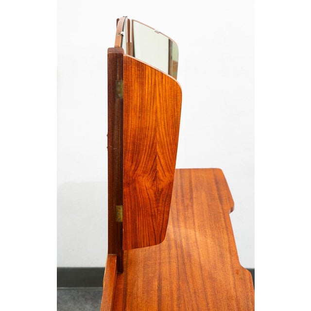 Mid Century Danish Modern Vanity Chest Dresser Teak Adjustable Mirror 5 Drawers For Sale - Image 4 of 12