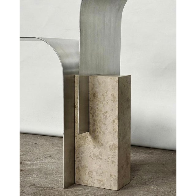 Not Yet Made - Made To Order Tau 2.0 Coffee Table in Raw Aluminum & Giallo Distria Marble by D´ARK Atelier For Sale - Image 5 of 10
