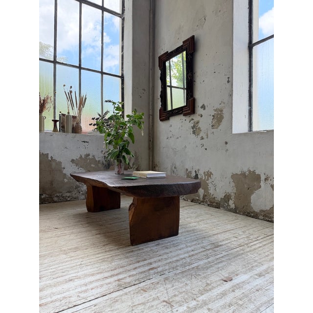 Wood Brutalist Handcrafted Coffee Table, 1950s For Sale - Image 7 of 18