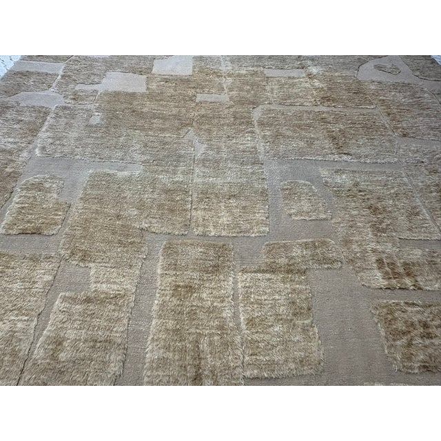 RH Ilyas Hand-Knotted Wool Rug — 10' × 14' Camel | 100% Wool | Sculpted Texture Upscale Staging Use | Artisan Crafted |...