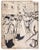 China ink drawing, watercolor and white lead realized in 1904. Hand monogrammed. Good condition, with some diffused...