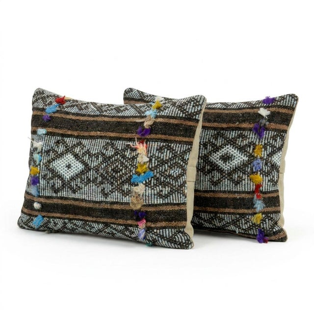 This beautiful 14'' x 20'' Turkish Kilim pillow cover set was made from authentic handwoven flatweave kilim. The...