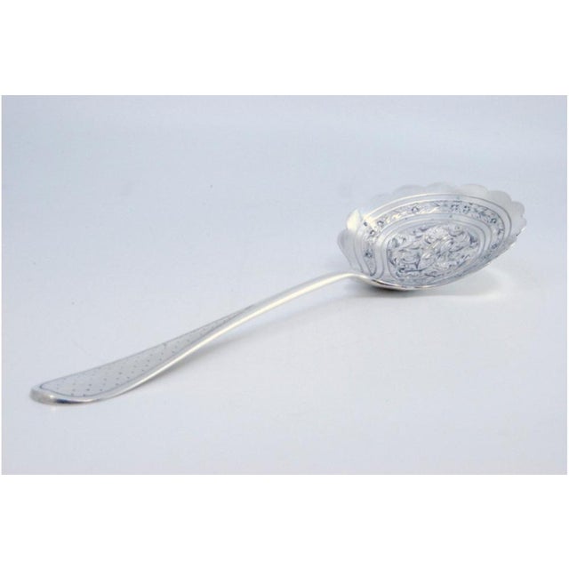 Silver Sauce Spoon with Floral Motifs For Sale - Image 10 of 10
