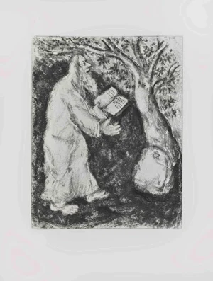 Marc Chagall, Josue and the Stone of Sichem, Etching, 1956