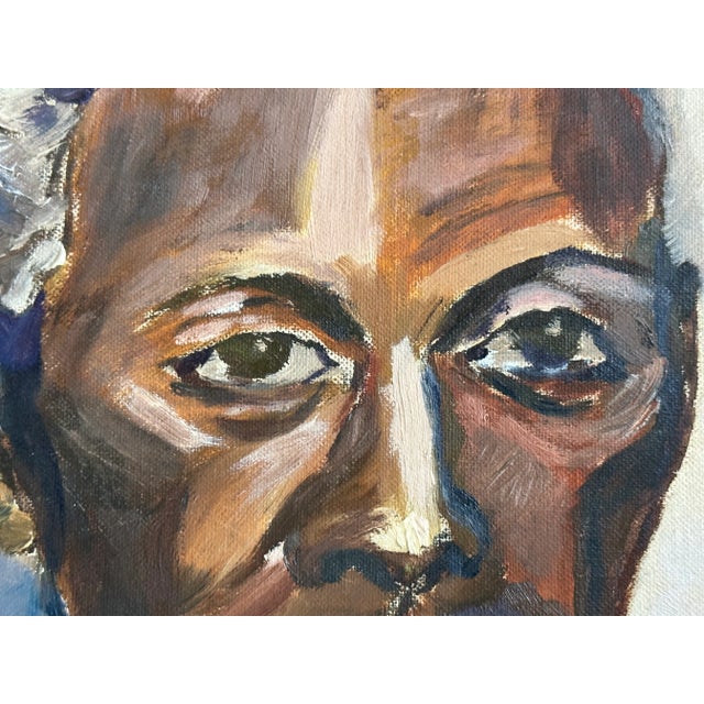 Vintage Original Oil Painting Portrait of an African American Man For Sale - Image 9 of 12