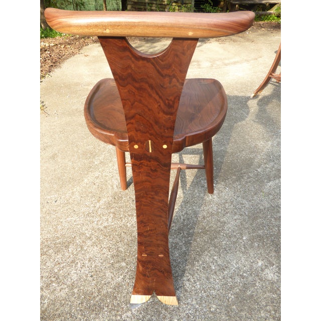Organic Walnut Counter Stools. Man Cave Boasts. Set of 6 / Will Separate - Sell as 3 For Sale - Image 4 of 10