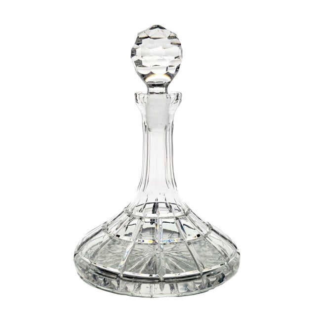 Atlantis Crystal Viana whiskey Ship's decanter with its original faceted crystal stopper, crafted in Portugal during the...