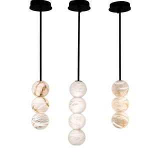 Raim Pendant Lamps by United Alabaster, Set of 3 For Sale