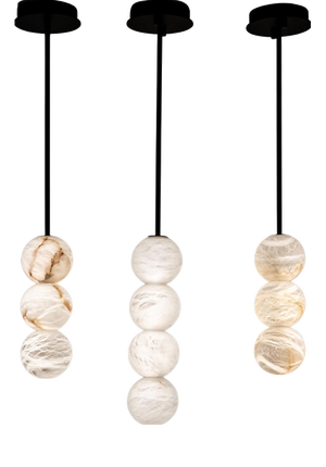 Raim Pendant Lamps by United Alabaster, Set of 3