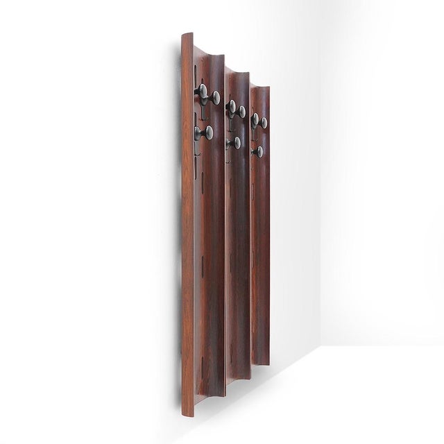1960s Wall Coat Rack in Curved Plywood, 1960s For Sale - Image 5 of 15