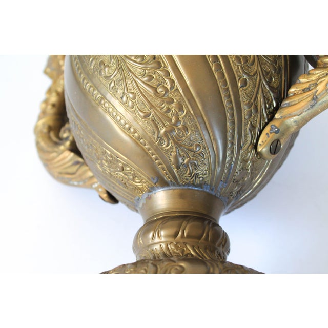 Vintage Brass Urn Vase With Dragon Handles For Sale - Image 12 of 12