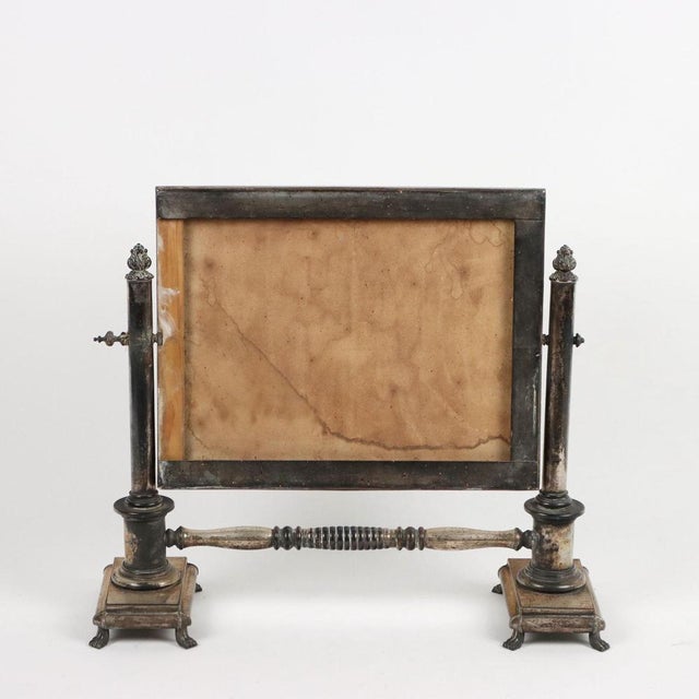 Silver 19th Century Table Mirror in Silver Metal, UK For Sale - Image 8 of 10