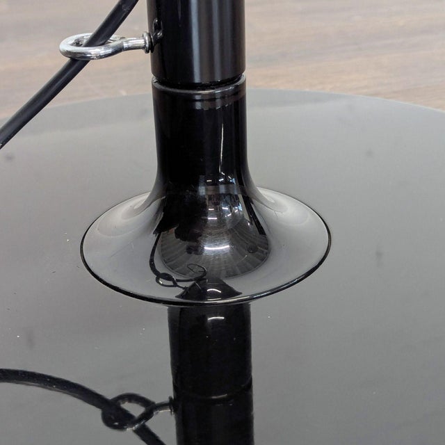 Metal Oluce Coupe Modern Arc Floor Lamp With Black Dome Shade- Non Working For Sale - Image 7 of 7