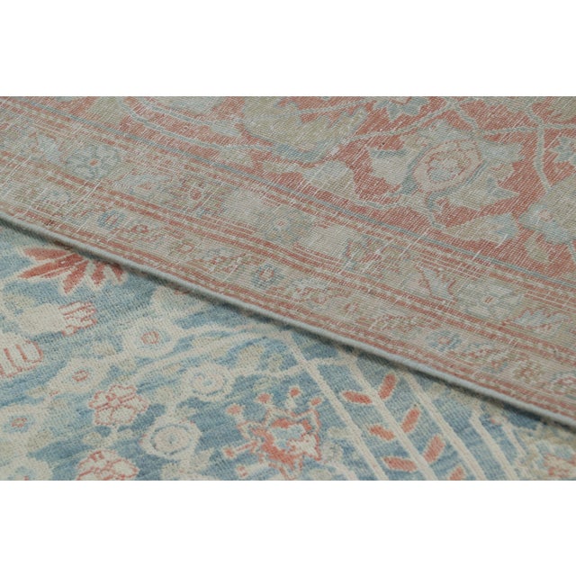 Textile Oversized Antique Persian Sarouk in Blue With Geometric Patterns - Rug & Kilim For Sale - Image 7 of 9