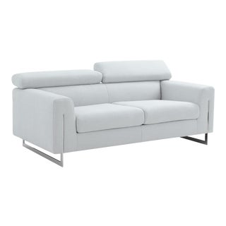 Pasargad Home Serena Modern Silver Loveseat With Adjustable Headrests For Sale