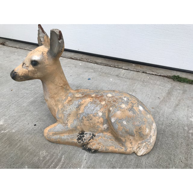 1950s Vintage Concrete Deer Garden Statue Chairish