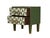 This pair of solid wood nightstands with green and white “optical” Murano glass is a stunning example of mid-century...