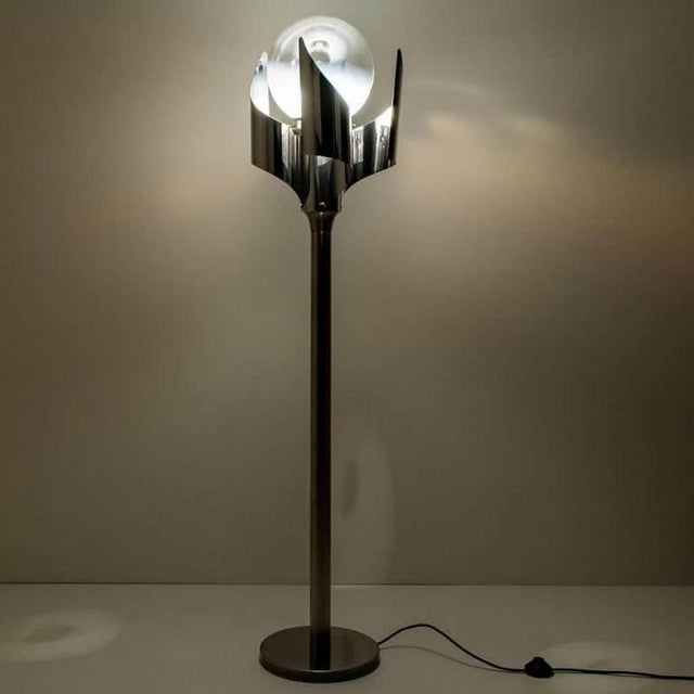 Floor Lamp in Chrome Blown Glass from Reggiani, 1970 For Sale - Image 3 of 10