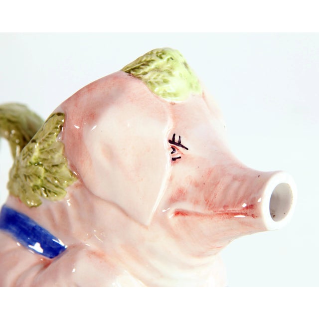 Figurative Vintage Italian Ceramic Figural Pig Water Pitcher For Sale - Image 3 of 8