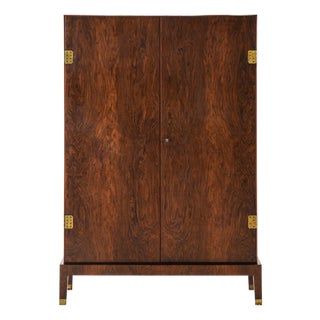 Wardrobe in Brass and Rosewood from Palle Suenson, 1930s For Sale