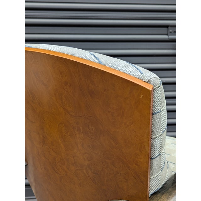 Postmodern Burl Wood Lounge Chair and Ottoman Attributed to Adam Tihany for Pace Collection, C. 1990, Italian For Sale - Image 10 of 12