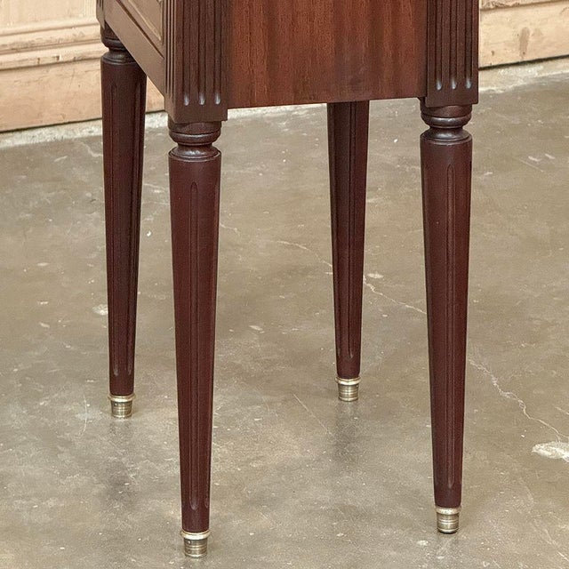 Antique French Directoire Neoclassical End Table With Carrara Marble For Sale - Image 11 of 14