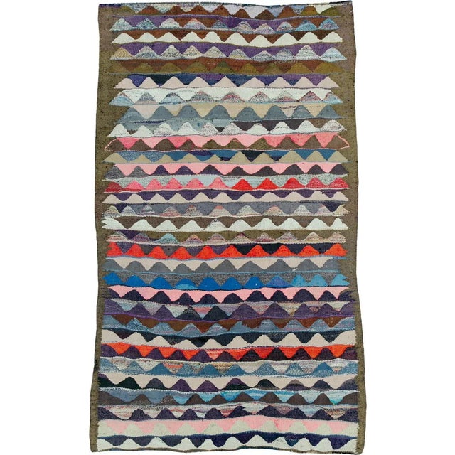 Mid 20th Century Vintage Persian Flatweave Kilim Rug – Size: 4' 8" X 7' 10" For Sale - Image 5 of 5