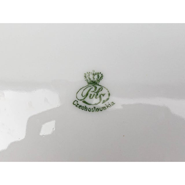 Mid 20th Century Puls Czech Fuchsia Gold Encrusted Porcelain Dinner Plates- Set of 5 For Sale - Image 10 of 11