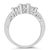 Early 21st Century 10K White Gold 1/2 Cttw Brilliant & Baguette Cut Diamond 3 Stone Design with 3 Square Clusters Engagement Ring (H-I Color, SI2-I1 Clarity) Size 7-1/4 For Sale - Image 5 of 7