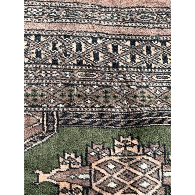 Green Small Vintage Pakistani Rug from Bobyrugs, 1980s For Sale - Image 8 of 12