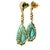 Turquoise Italian 18k Gold Turquoise and Diamond Drop Earrings, Pair For Sale - Image 8 of 11