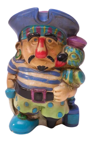 Mid-Century Japanese "Boudoir Pets" Paper Mache Pirate Bank