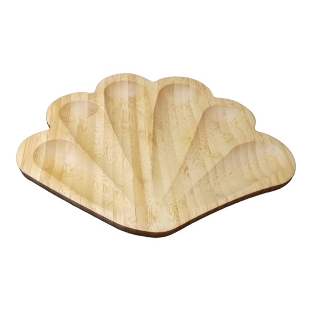 1980s Gorgeous Beachly Bamboo Shell Tray For Sale