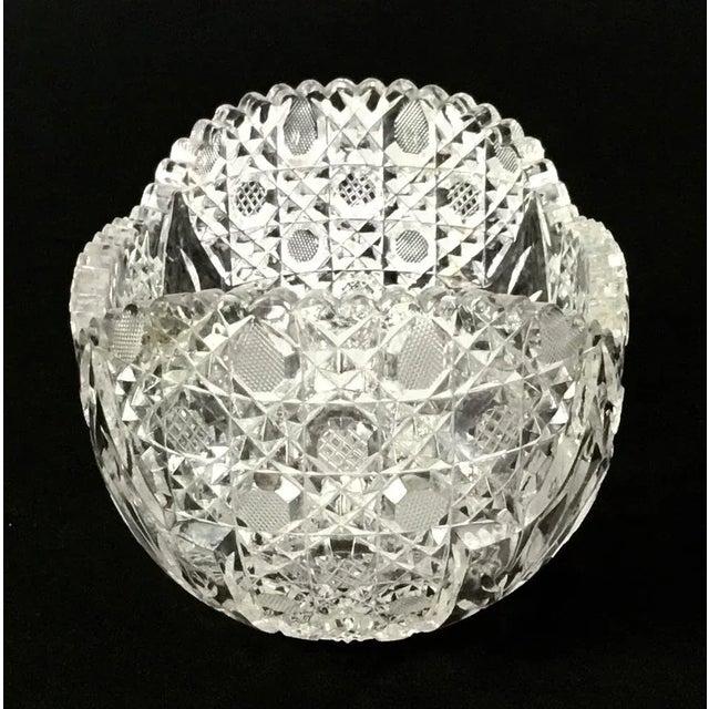 Vintage American Brilliant Period Cut Glass Fruit Bowl For Sale - Image 4 of 6