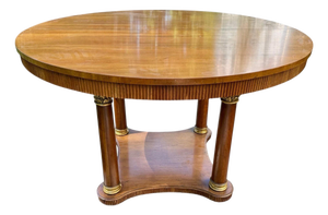 Vintage Baker Large Round Pedestal Extension Dining Table