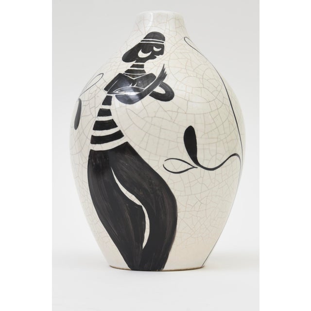 Mid Century Modern Rare Heidi Bohmer Crackled Ceramic Vessel or Vase, 1950's, Germany For Sale In Miami - Image 6 of 10