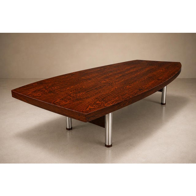 Brazilian Modern "Beg" Dining Table in Brazilian Rosewood and Chrome by Sergio Rodrigues, Brazil, 1960s For Sale - Image 16 of 18