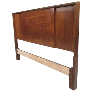 Full Size Vintage Walnut Headboard by Edmond J. Spence