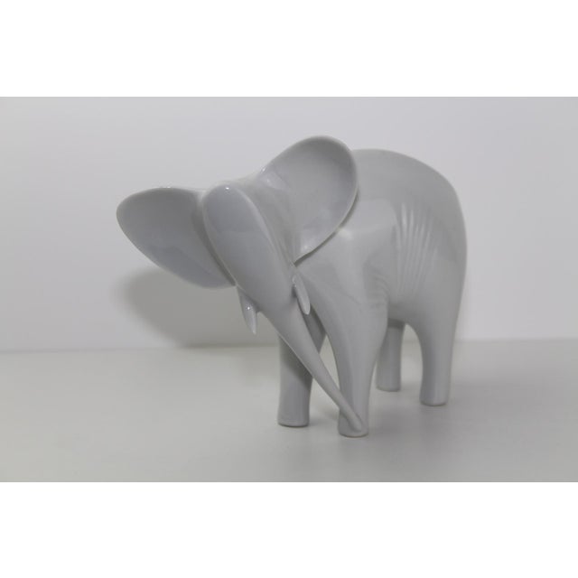Czech White Porcelain Elephant from Royal Dux, 1960s For Sale - Image 12 of 16
